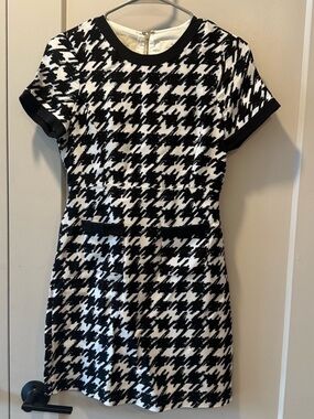 kate spade Black and White Houndstooth Short Sleeve Dress